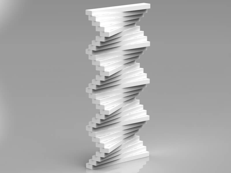 Render 3D de Muro Articulado